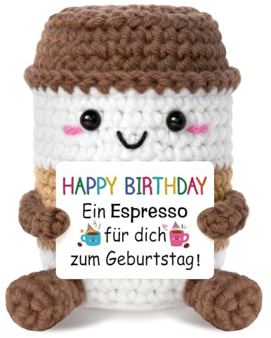 Sayregifty Gestrickte Kaffeebecher Geburtstagsgeschenk für Frauen, Pocket Hug Positive Geburtstagsgeschenk für Männer Mama Freundin, Geschenke für Frauen zum Geburtstag, Happy Birthday Gifts