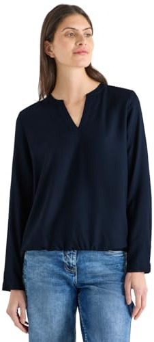 Cecil Bluse in Unifarbe universal Blue XXL