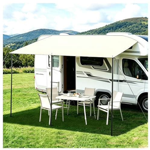 Vorzelt Auto Sonnensegel mit Camping Busvorzelt Markise Auto Camper 3x2.4m,Universal Caravan Sonnenschutz mit Saugnapf Kederleiste Wohnmobil für Transporter Vans SUV Wasserdicht UV-Schutz
