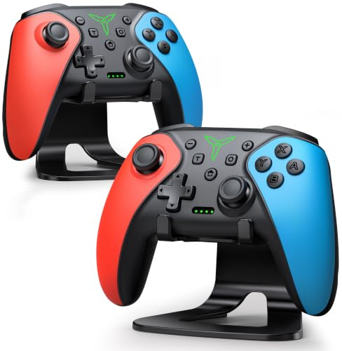 HASACOOL Switch Controller wireless per Nintendo Switch 2/Switch/OLED/Lite/PC/Android/iOS, Switch Pro Controller con pulsanti posteriori programmabili, Turbo, Wake-up, Gyro, 1000 mAh, set da 2 con