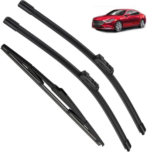 Window Wiper Blade Set for Mazda 6 Mazda6 2018–2023, Automotive Front Rear Windshield Windscreen Car Wiper Arm All-Weather Performance