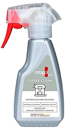 ceragol ultra Coffee Clean Reinigungs-Spray – Sprüh-Reiniger für Kaffee-Maschinen, Kaffee-Vollautomaten und Siebträger, flüssiger Kaffeefettlöser, 250 ml