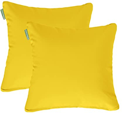 Gardenista 18 Garden Scatter Cushion | Outdoor Water Resistant Garden Furniture Pillow | Soft and Comfy Patio Furniture Cushions | Throw Pillows for Sofa, Couch, Balcony - 2 Pack (Yellow)