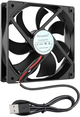 Ronyaoko 5V DC 120x120x25mm Brushless USB 12cm Computer Case Cooling Cooler Fan 120mm x 25mm (0.2A Low speed)