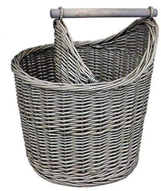 Red Hamper Wicker Bathroom Basket, Antique Wash, One Size