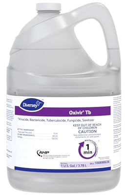 Oxivir Diversey Tb Ready-to-Use Liquid Hydrogen Peroxide Disinfectant Cleaner, Tuberculocidal Multi-Surface Cleaner, 1 Gallon