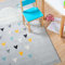 Domdeco Baby- & Kinderteppich YLVIE, 7,5mm hoher Kurzflor, mit Vogel & Wolke Motiv, für Baby-/Kinder-/Spielzimmer, aus Kunstfasern, Hellgrau in 120x170cm