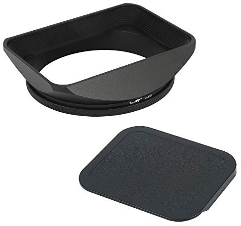 Haoge LH-B72T - Parasol de Objetivo Rectangular de 72mm con Tapa para Objetivo Canon Nikon Sony Leica Carl Zeiss Voigtlander Nikkor Panasonic Fujifilm Objetivos de Rosca de Filtro de 72mm