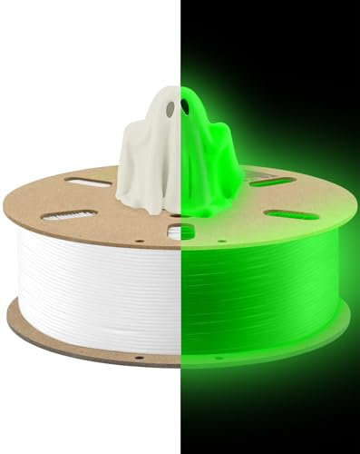 DURAMIC 3D PLA Plus Filament, 1,75 mm, leuchtet im Dunkeln, Grün, 1 kg, 3D-Druck-Filament, kein Verheddern, kein Verstopfen, Maßgenauigkeit +/- 0,05 mm, konsistente Leistung für 3D-Drucker