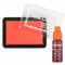 stieber® Stempelkissen Tupfkissen (40×63 mm)-Set mit 3 ml Nachtränkfarbe (ORANGE)