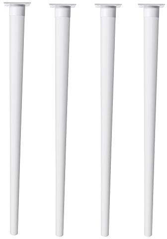 4un. Pied conique meuble nordique table scandinave en bois hêtre laqué avec de la peinture blanc. Hauteur 710mm