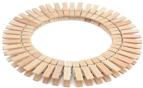 VOARGE 50 mollette in legno di faggio con molla a spirale extra forte, mollette in legno per bucato, adatte per ogni stendibiancheria, stabili e resistenti alle intemperie