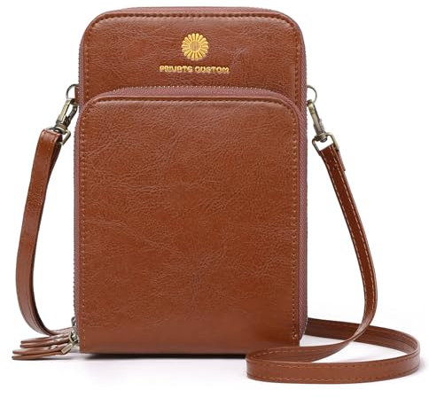 SENDEFN Petit Portefeuille Femme Sac à Main de téléphone en Cuir Porte Monnaie Sac à bandoulière avec des Fentes pour Carte de crédit pour Femmes
