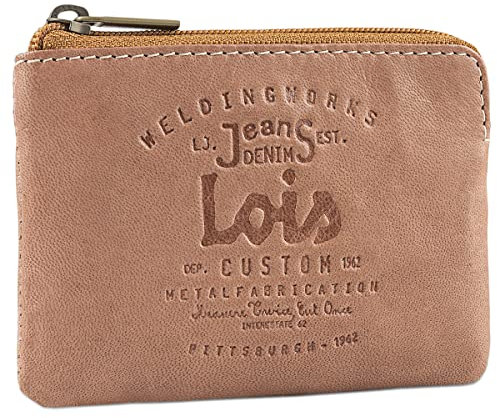 Lois - Porte Monnaie Homme Cuir Souple Petit Format - Petit Porte Monnaie Homme - Bourse Porte Monnaie Multi Rangements Anti RFID. Porte Carte Cuir., Cognac