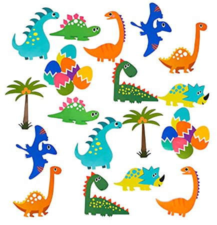 Oblique Unique® Dino Konfetti 18 Stk Bunt Dinos Eier Palmen Motive für Kinder Geburtstag Dinosaurier Party als Tisch Deko Streudeko zum Basteln