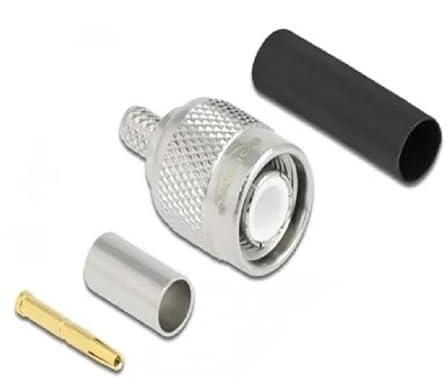 Delock TNC Stecker zum Crimpen LMR 200 mit passendem Schrumpfschlauch
