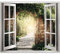 murando 3D WANDILLUSION Wandbild Natur Fototapete Poster XXL Fensterblick Vlies Leinwand Panorama Bilder Dekoration Efeu Steine Mauer Weg 210x150 cm f-B-0294-c-a