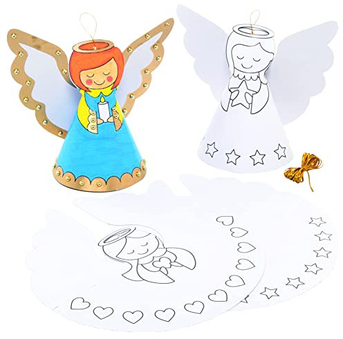 Baker Ross FC125 Weihnachtsdekoration in Kegelform - 10er Pack, Engelsornamente zum Basteln für Kinder, Dekorieren und Ausstellen, Mittel