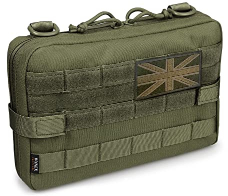 WYNEX Tactical Molle Admin Tasche, EDC Utility Pouches Tools Tasche EMT Utility Map Tasche, IFAK Pack UK Flag Patch enthalten