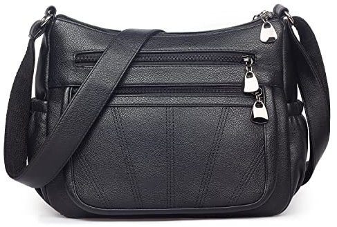 VOLGANIK ROCK Umhängetasche Damen PU leder Schultertasche Damen Weich Handtasche Damen Umhängetasche Mittelgroß Crossbody Bag Damen Alltagstasche Arbeitstasche Einkaufstasche