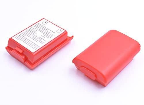 2pcs cubierta de la batería para Microsoft Xbox 360 Wireless Controller (rojo)
