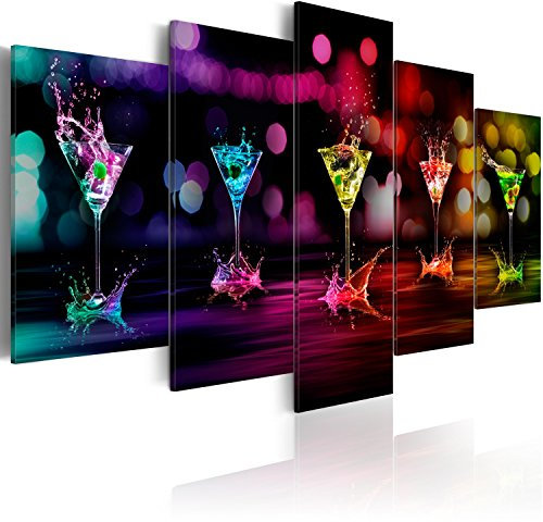 B&D XXL - Tableau décoratif moderne 150x75 cm - Impression sur toile colorée - Décoration murale pour salon et chambre - Beige rouge vert violet - Verre de cuisine moderne et coloré 030107-2