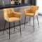 chairus Set mit 2 Stück Barhocker Sessel Stoff Küche Frühstück Thekenhocker Modern Hochhocker Barstuhl mit Fußstütze (Gelb-2)