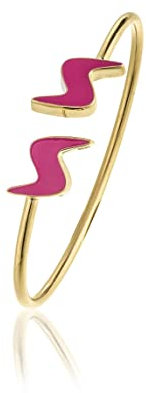 Sakrami Armband Sklavin mit Logo Doppelt - Farbe Gelbes Gold, Emaille Pink