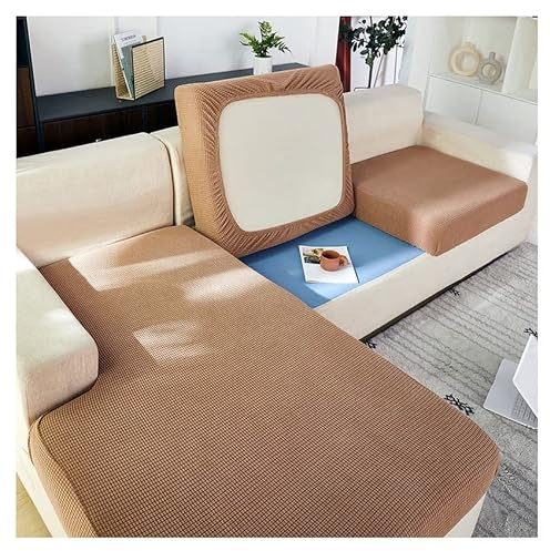 Sofa Sitzkissenbezug Stretch 4/3/2/1 Sitzer/L Form Samt Sofabezug Braun/Schwarz/Rot/Groß Elastische Couch Kissenbezüge Husse Überzug Bezug Für Sofa Sitzkissen ( Color : #5 , Size : 2 seats - X (95-135