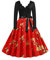 EFOFEI Femme Robe mère noël Femme Robe Manche Noel Robe de Chambre Noel Robe Sexy Femme Enceinte Robe de Noel Femme Longue Rouge S