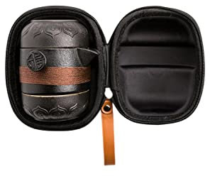 SERUMY Service à thé de voyage en poterie noire de haute qualité, 1 théière, 2 tasses, service à thé portable pour le voyage, la maison, le bureau, récipient à thé en céramique avec sac - Noir