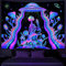 Galoker Schwarzlicht-Skelett-Wandteppich, Trippy-Pilz, Blumenmuster, UV-reaktiv, Alien, UFO, Galaxie, Weltraum, Wandbehang für Heimdekoration (H99,4W52,4 cm)