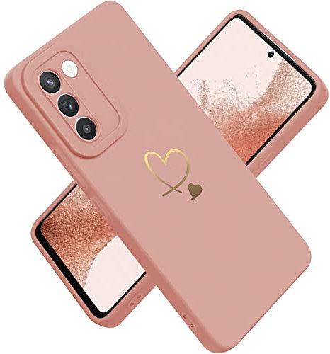 Paitech Coque pour Samsung S23 5G avec Protection Caméra, Etui Housse de Haute Qualité TPU Silicone Mince Souple Anti-Rayures Antichoc Case pour Samsung Galaxy S23 avec Coeur d'amour Lovely, Rose