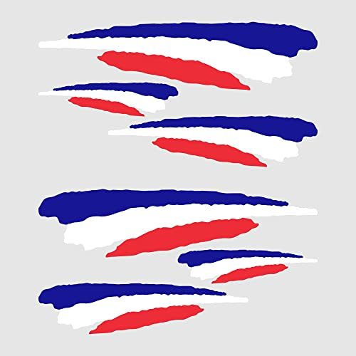 Autodomy Set 6 Aufkleber Stickers Frankreich Französische Flagge Sport Racing Tuning | Aufkleber Frankreich für Auto Motorrad Scooter Quad ATV Helm Fahrrad