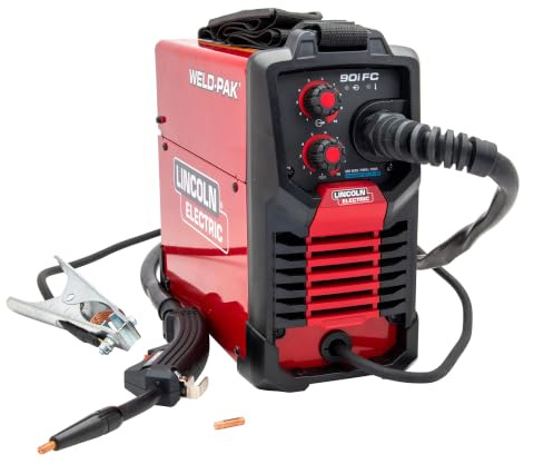 Lincoln Electric 90i FC Flux Core Wire Feed Weld-PAK Welder, 120V Welding Machine, Portable w/Shoulder Strap, Protective Metal Case, Best for Small Jobs, K5255-1