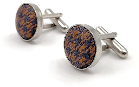 S&W SHLAX&WING Hahnentritt Khaki Rose Beige Grau Passende Manschettenknöpfe