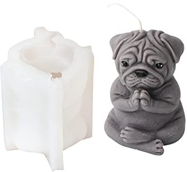 Xidmold 3D Yoga Hund Silikonform Kerzenform Seifenform Hund Silikon Formen Tier Backform für Tortendeko, Schokolade, Seife, Sojawachs Kerzen, Handwerk (Hund C)