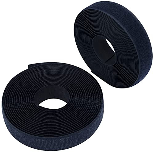 AERZETIX - C65946 - Klettband/-rolle 25 mm 5 meter - organizer/kabelbinder - band für kleidersäcke - aus polyamid und polyester - farbe: dunkelblau