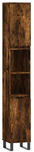 vidaXL Badschrank Räuchereiche 30x30x190 cm Holzwerkstoff