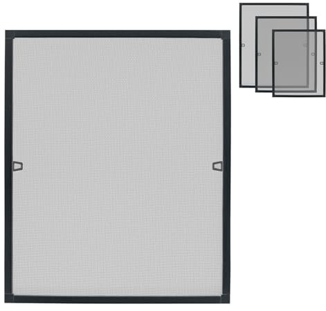 XINZI Fliegengitter Fenster mit Rahmen 120x140cm Insektenschutzgitter ohne Bohren Mückenfenster Insektenschutz Alurahmen Mückengitter Fliegenschutz Mückenschutz für Balkon Terrassen, Anthrazit