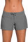 Yavero Badeshorts Damen - Badehose Damen - Schwimmshorts Frauen - UV Schutz Schwimmhose Kurze Locker Boardshorts für Strand Surf Beach, Grau 54-56=Etikettgr.3XL