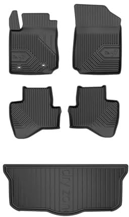 MOTOS Satz Gummifußmatten und Kofferraummatten passend für Toyota Aygo II 2014-2022 Hatchback, 5-türig Verbessern Sie Ihren Reisekomfort mit Antirutschmatte Auto 3D- Allwetter fußmatten Auto, Schutz v