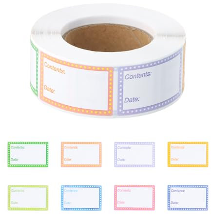 500 Pcs Etiquetas Congelador, Etiquetas Adhesivas Personalizadas, 40x25mm, Etiquetas de Fecha para Alimentos Extraíbles Resistentes Aceite y Agua, Rollo de Etiquetas Autoadhesivas Tarros Cocina (B)