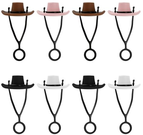 Thyonta Cartoon Silicone Cowboy Hat Straw Cap Reusable Stanley Cup Dust Cap Suitable for Outdoor School Mug Decoration(Eight Colours)
