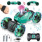 Ulikey Voiture Télécommandée Enfant, RC Stunt Car Contrôlée à la Main, avec Lumière et Spray, Musique, Rotation à 360 Drift 4WD 2,4 GHz Voiture, Cadeau pour Filles Garçons Enfants de 6-12 Ans (Vert)