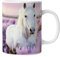timalo® Tasse mit Namen bedrucken lassen | Individuelle Kindertasse personalisiert mit Wunschname für Kinder Motiv | Weißes Pferd Flieder | mug-child-22