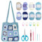 ORIGACH Häkel Tasche Set Für Anfänger, DIY Granny Square Tasche Starter Häkelset Für Erwachsene Mit Schritt Für Schritt Videoanleitung, Dunkelblau