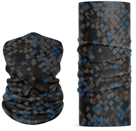 UK-UNIQUE – Couvre-chef multifonctionnel, écharpe de cou, bandana, cagoule, masque facial, bandeau, bandeau pour cheveux, tube, cache-cou extensible, écharpe pour sports, yoga, course à pied, cyclisme