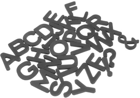 MUELODSIC Magnetische Foam Buchstaben Aufkleber Schwarz Großbuchstaben Alphabet Magnetische Kühlschrankmagnete für Notizen Memo Whiteboard Küche Kinderzimmer Dekor