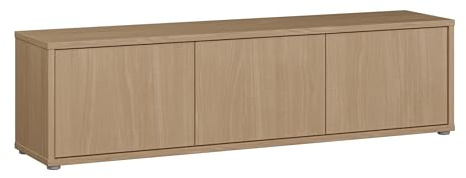 Forte Alice Springs TV-Schrank 150, modern-minimalistisch, 3-türig, Lowboard, Wohnzimmer, Holzwerkstoff, Elegancia Eiche Holzdekor, 154,2 cm breit x 41,5 cm hoch x 34,9 cm tief